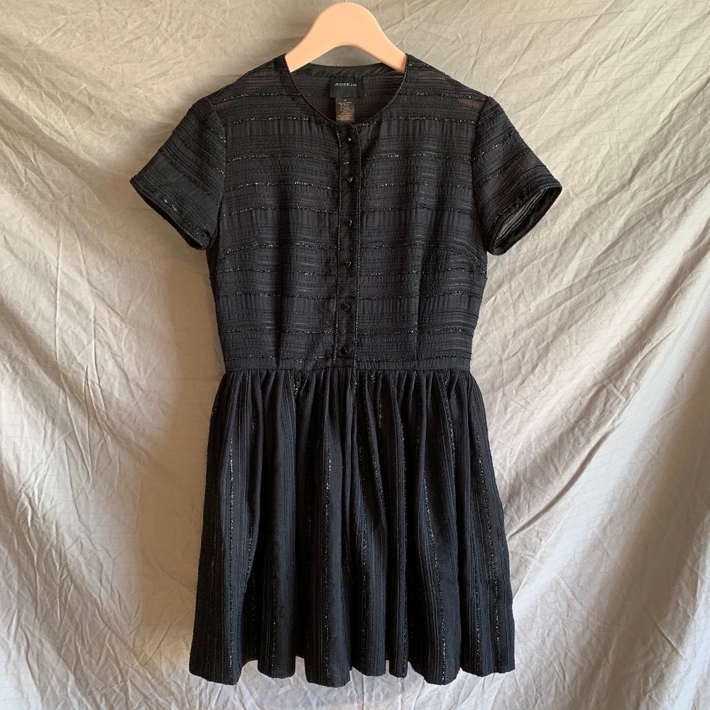 Duskin sparkly black button up dress, size M